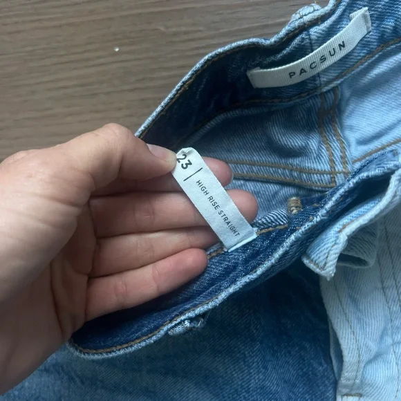 PacSun Two Tone Denim Straight Jeans - Picture 4 of 4